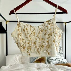 White bustier crop top